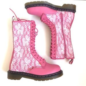 New Dr Martens Pink and White Mods Lace Boots